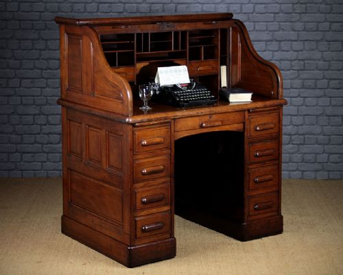 Small Edwardian Roll Top Desk C.1905.