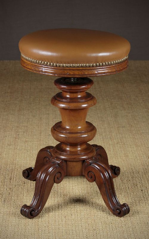 Adjustable Mahogany Dressing Stool C.1880.