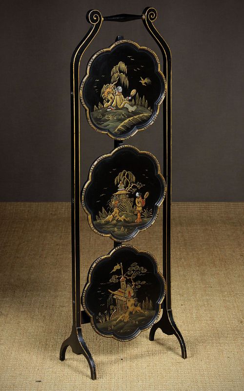 Folding Chinoiserie Cake Stand C.1910.