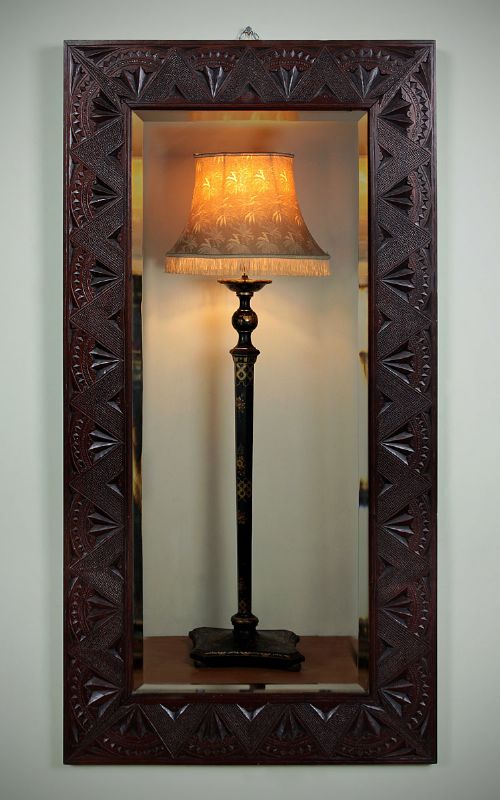 Carved Walnut Hall Mirror C.1910.
