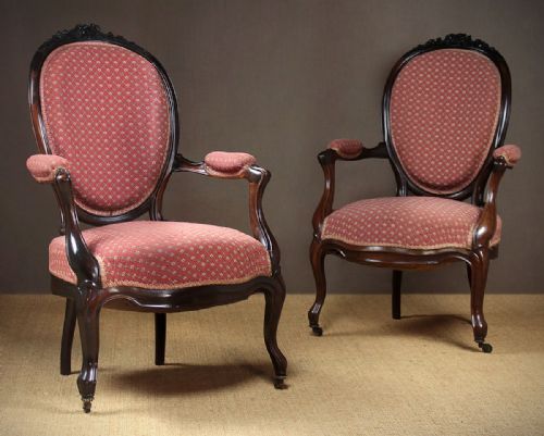 Pair of Rosewood Armchairs C.1880.