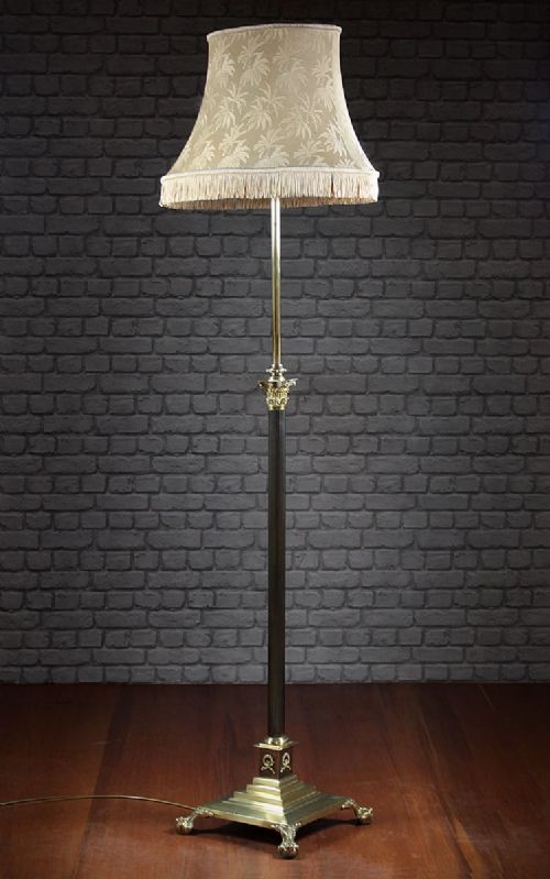Adjustable Brass Column Standard Lamp C.1900.