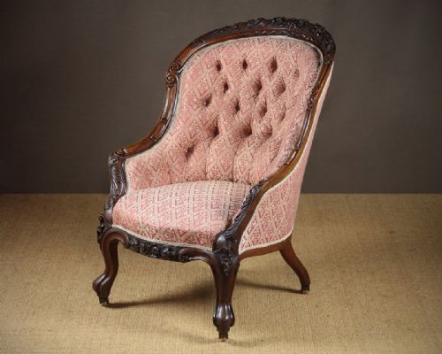 Carved Walnut Armchair C.1860.