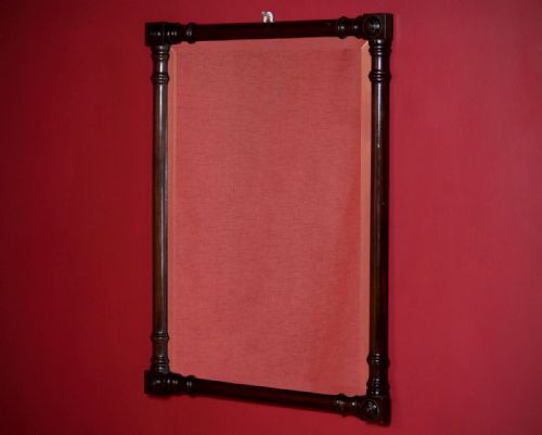 Turned Mahogany Framed Mirror C.1890.