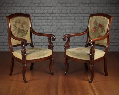 Empire Style Mahogany Open Armchairs C.1810.
