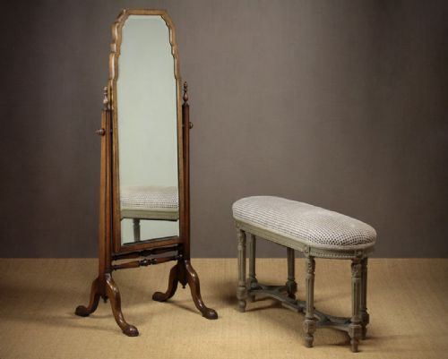 Queen Anne Style Cheval Mirror. C.1920.