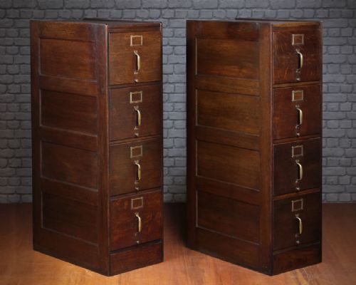Pair of Oak Filing Cabinets C.1910.
