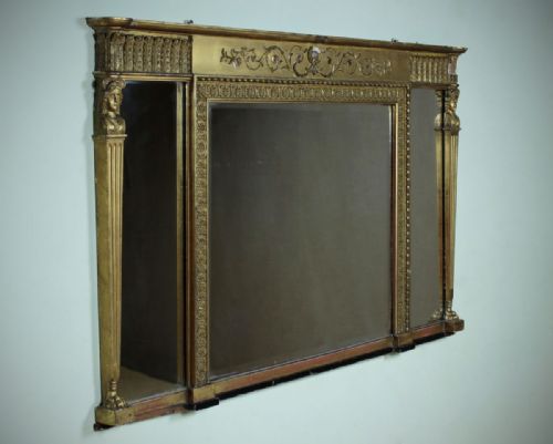 Unrestored Gilt Overmantle Mirror C.1840.
