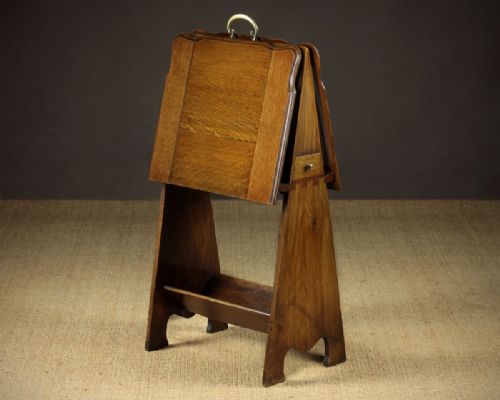 Arts & Crafts Magazine Stand with Pipe Rack C.1910.