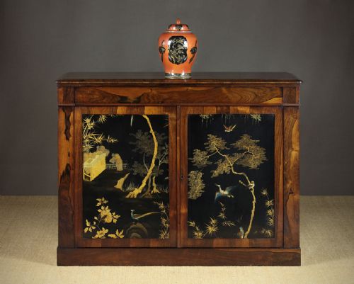 19th.c. Rosewood Chiffonier with Chinoiserie Panels C.1830.