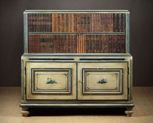 French Drinks Cabinet with Fake Bookcase Top. C.1920.