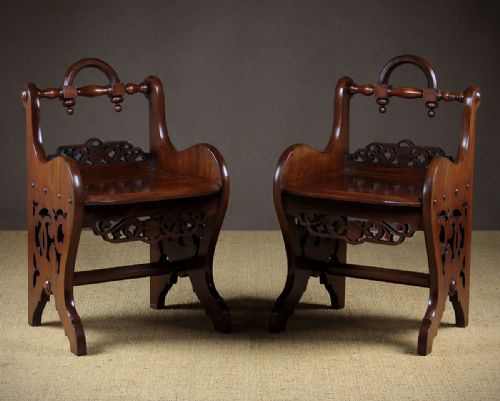 Pair of Mahogany Hall Chairs C.1870.