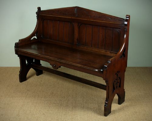 Small Walnut Hall Bench C.1880.
