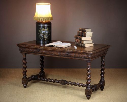 Carved Oak Library Table C.1880.