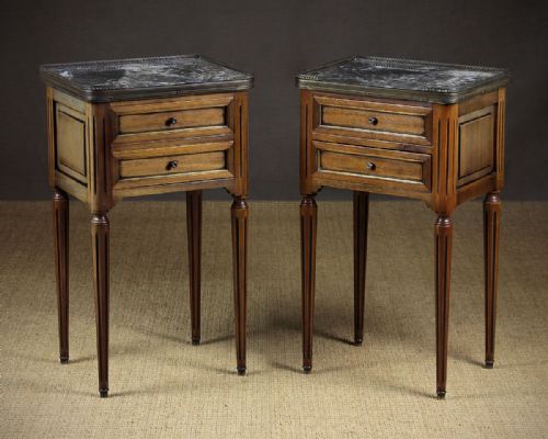Pair of Marble Top Bedside Cabinets C.1925