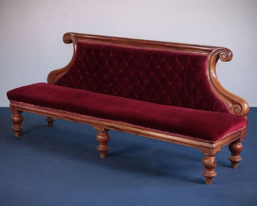 19th.c. Mahogany Billiard Seat or Couch C.1860.