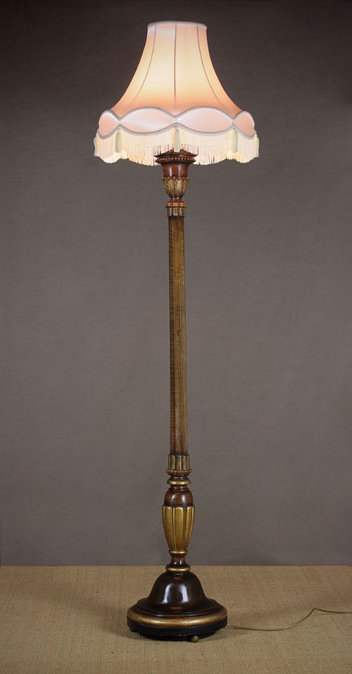 Large Walnut Standard Lamp C.1930.