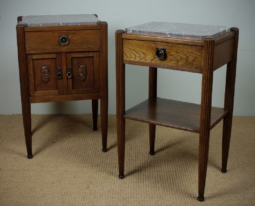 Art Deco Oak Bedside Cabinet & Table C.1930.