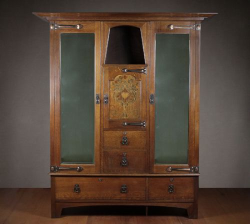 Arts & Crafts Wardrobe by Shapland & Petter C.1905.