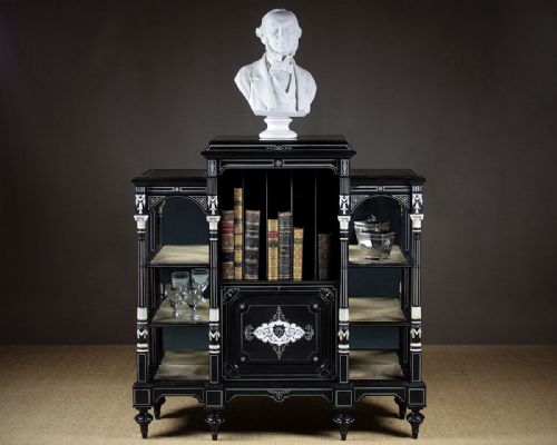 Ebonised & Inlaid Side Cabinet C.1860.