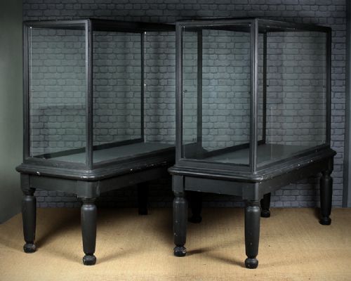 Pair Late 19th.c. Museum Display Cabinets on Stands C.1890.