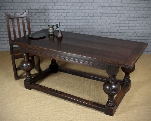 16th.c. Style Oak Refectory Table C.1900.