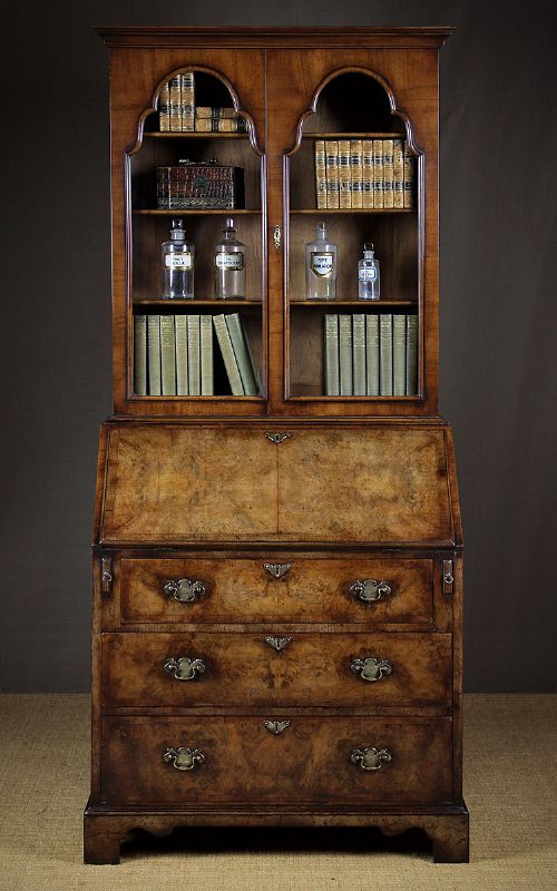Walnut Bureau Bookcase C.1920.