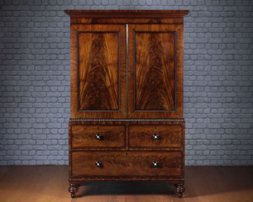 Very Small William IV Mahogany Press Cupboard C.1830.
