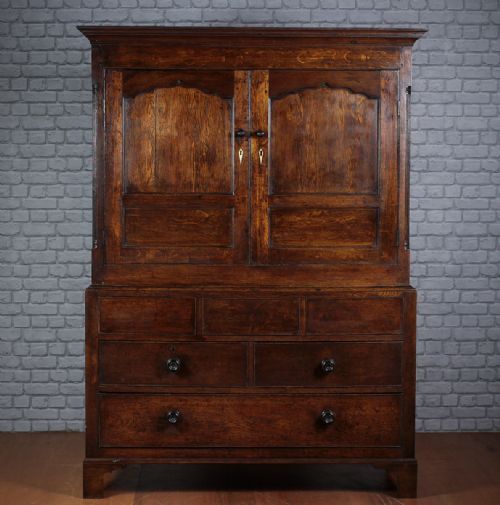 George III Oak Press Cupboard C.1810.