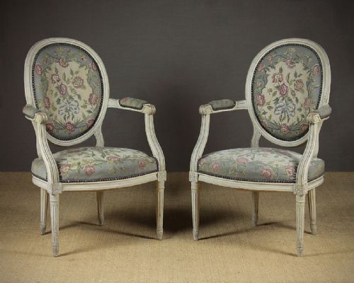 Pair of French Painted Armchairs C.1910.