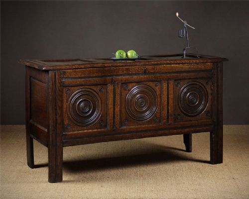 Late 18th.c. Welsh Carved Oak Coffer C.1790.