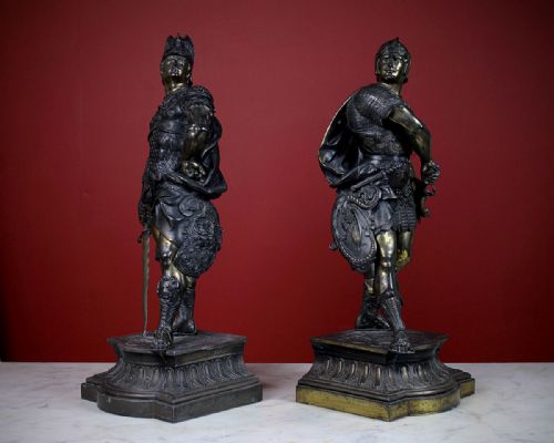 Pair of Large Late 19th.c. Spelter Figures of Warriors C.1890