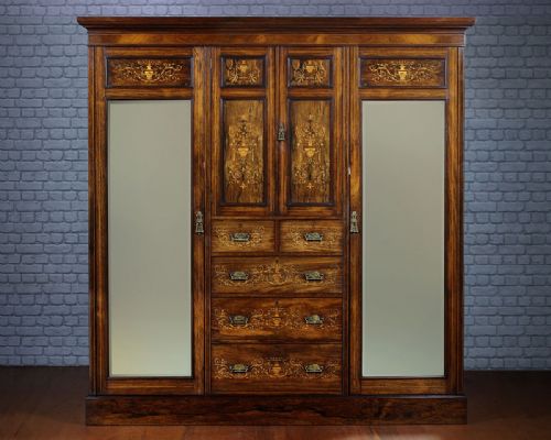 Late 19th.c. Rosewood Combination Wardrobe C.1890.
