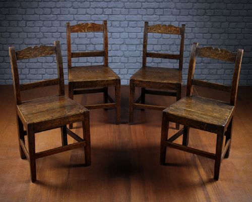Set of Four Welsh Oak Dining Chairs C.1840.