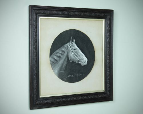 fig 1. Edwardian Portrait Of Thoroughbred Racehorse Admiral Hawke.