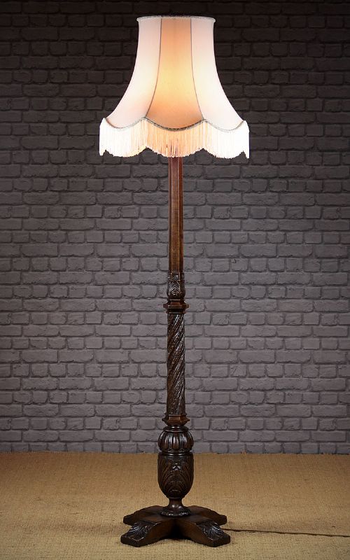 18th.c. Style Carved Oak Standard Lamp C.1930.