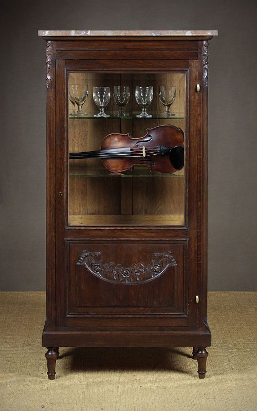 French Oak Marble Top Vitrine C.1930.