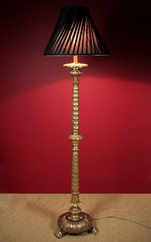 Carved & Gilded Standard Lamp.