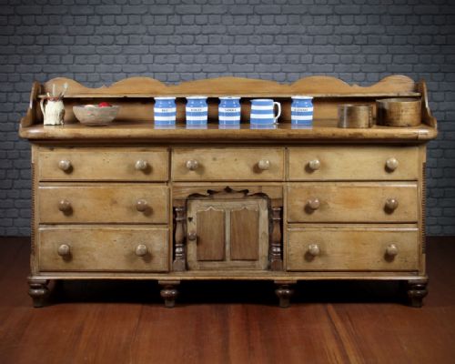 Large Mid 19th.c Pine Kitchen Dresser C.1850.