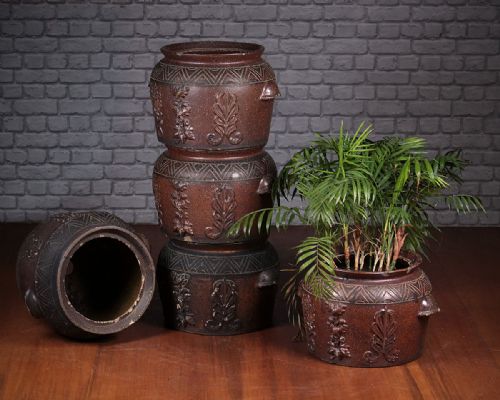 Five Salt Glazed Garden Planters C.1880.