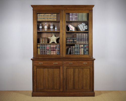 Large Edwardian Oak Bookcase by Goodalls of Manchester C.1905.