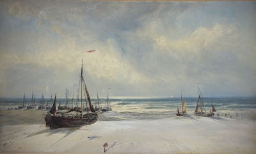 fig 1. 19th.c. Watercolour By Irish Marine Artist Edwin Hayes (1820–1904).