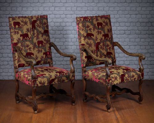 Pair of French Fauteuil Armchairs C.1890.