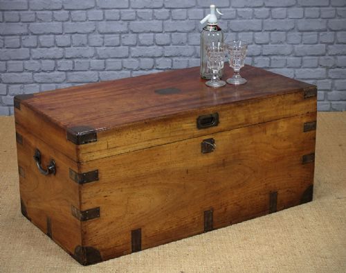 Brass Bound Camphorwood Campaign Chest C.1880.
