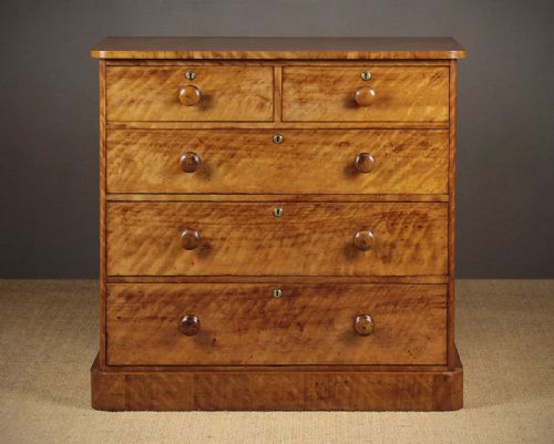 Mid 19th.c. Satin Birch Chest of Drawers C.1865.