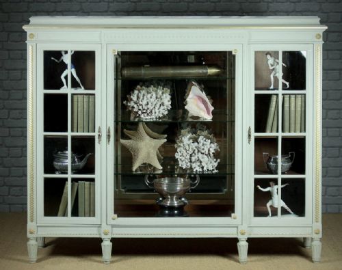 French Marble Top Bookcase Vitrine C.1910.