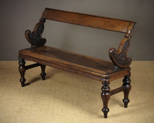 Small Reversible Walnut Bench Seat C.1870.
