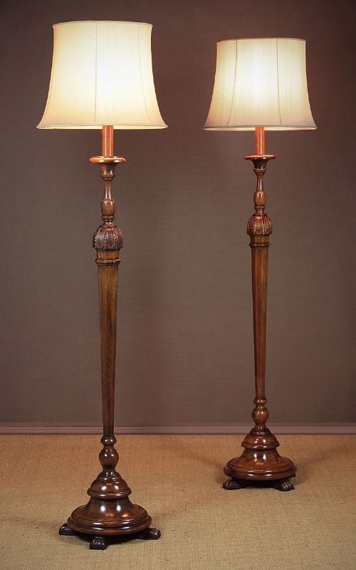 Pair of Walnut Standard Lamps C.1930.