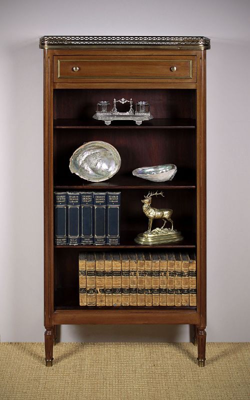Narrow Marble Top Bookshelves C.1920.