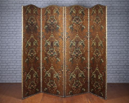 Tall Leather Dressing Screen C.1930.